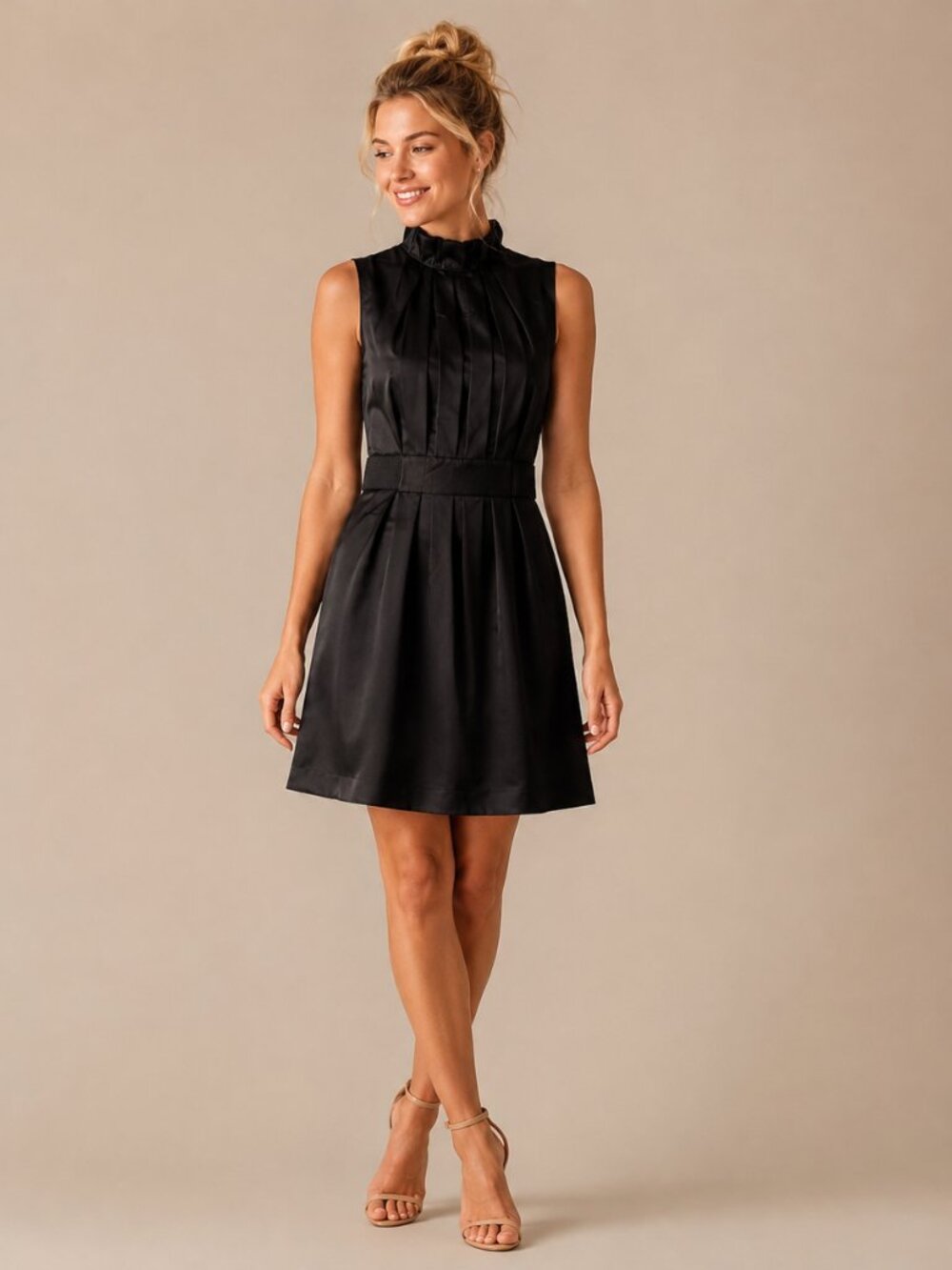 Simply Vera Wang High Neck Cocktail Dress XS LBD Holiday Office Fall Winter Date